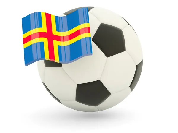 Calcio con bandiera delle isole aland — Foto Stock