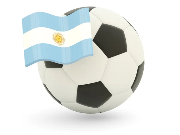 Calcio con bandiera di argentina — Foto Stock