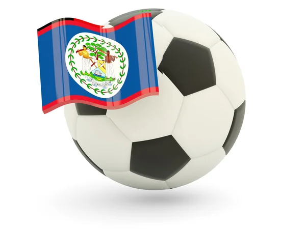 Fotboll med flagga belize — Stockfoto