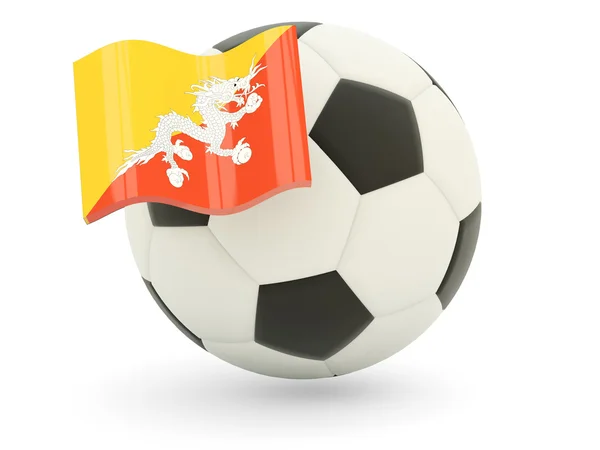 Fútbol con bandera de Bután — Foto de Stock