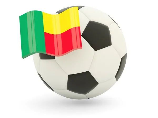 Fotboll med flagga benin — Stockfoto