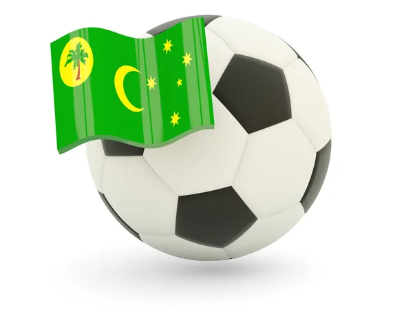 Football with flag of cocos islands — Stock Photo, Image