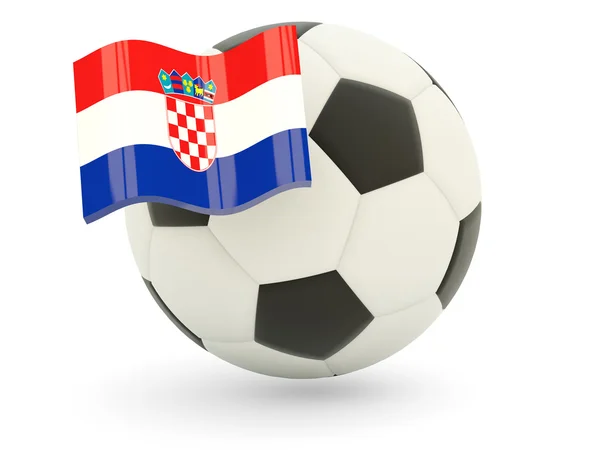 Voetbal met vlag van Kroatië — Stockfoto