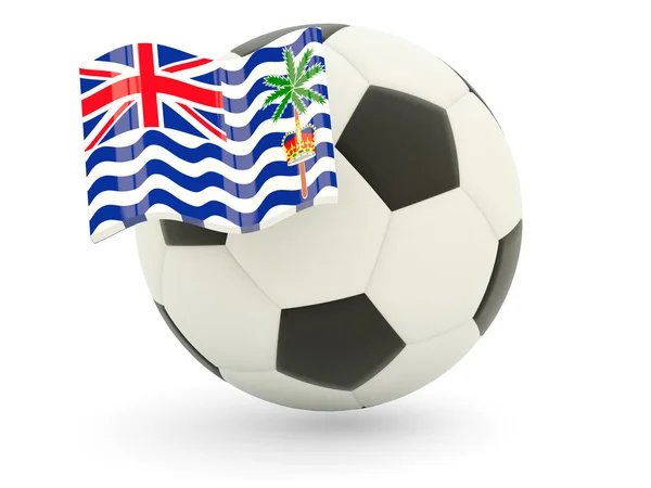 Football with flag of british indian ocean territory — Stock Photo, Image