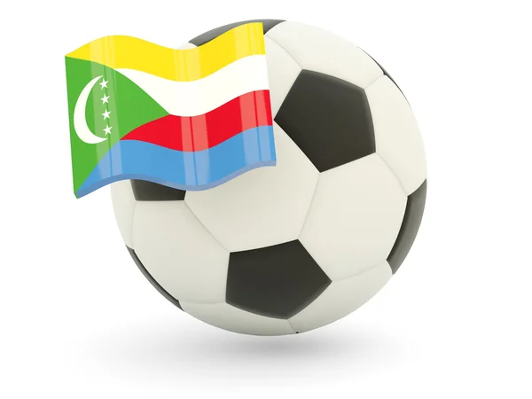 Fußball mit Fahne der Komoren — Stockfoto