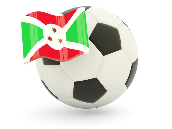 Futebol com bandeira de burundi — Fotografia de Stock