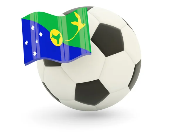 Football avec drapeau de l'île de Noël — Photo