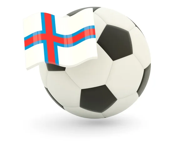Fútbol con bandera de las islas Feroe — Foto de Stock