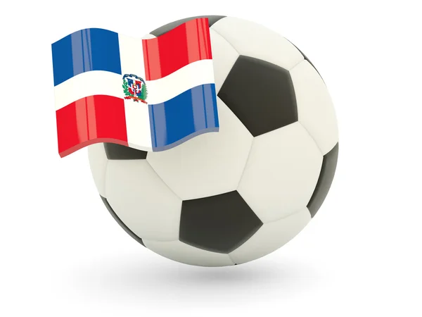 Piłka nożna z Flaga Republiki Dominikańskiej — Zdjęcie stockowe