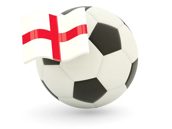 Calcio con bandiera inglese — Foto Stock