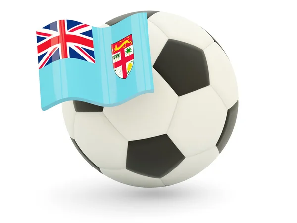 Piłka nożna z flaga Fidżi — Zdjęcie stockowe