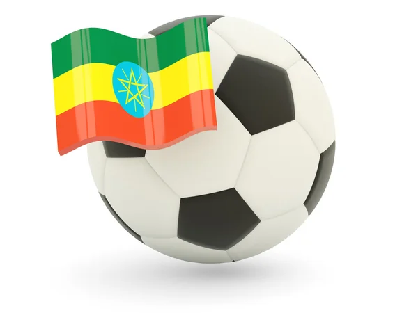 Football avec drapeau d'ethiopie — Photo