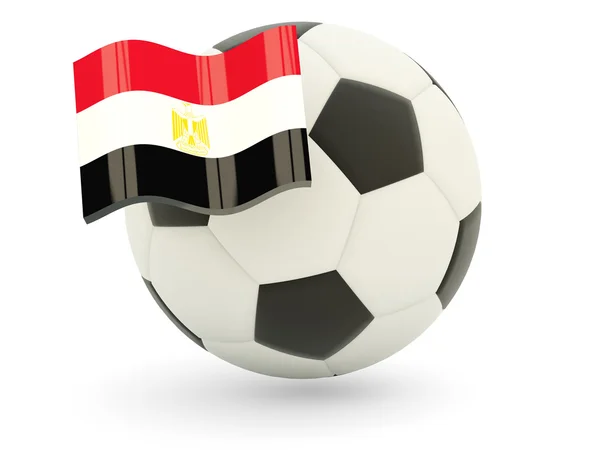 Calcio con bandiera di Egitto — Foto Stock