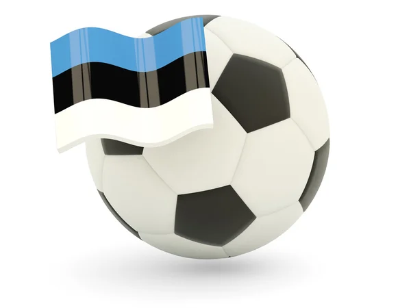 Футбол с флагом Эстонии — стоковое фото