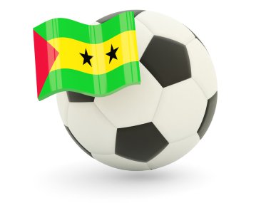 sao tome ve principe bayrağı ile futbol