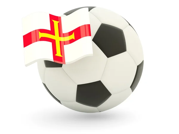 Football with flag of guernsey — Stock Photo, Image