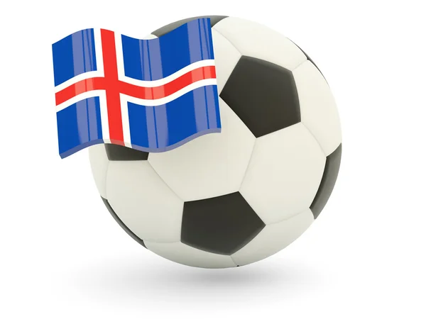 Fotboll med flagga Island — Stockfoto