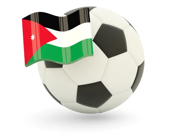 Football avec drapeau de jordanie — Photo
