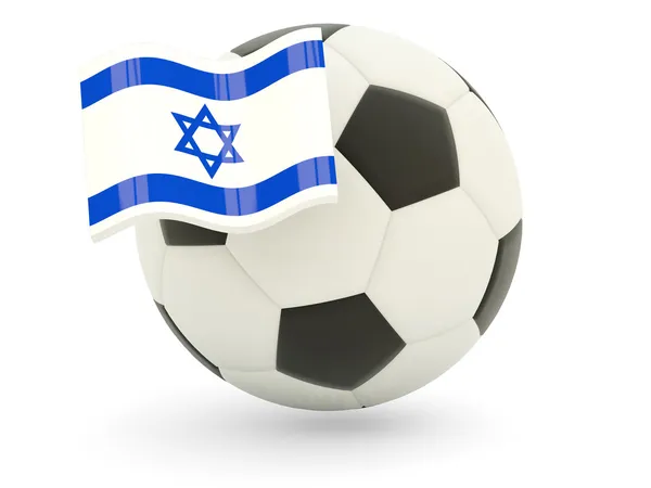 Fotboll med flagga israel — Stockfoto