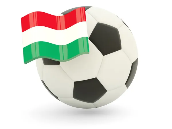 Voetbal met de vlag van Hongarije — Stockfoto