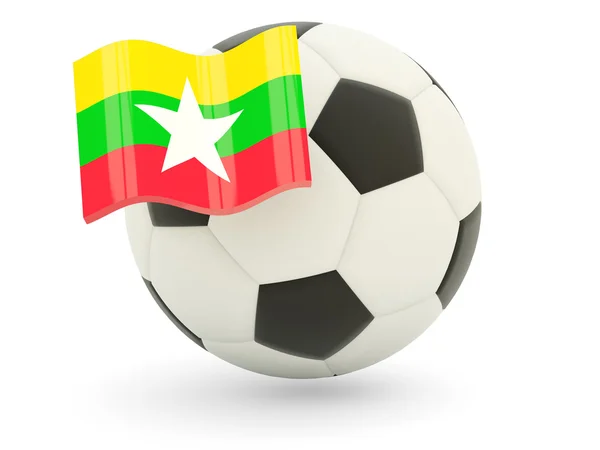 Football with flag of myanmar — Stock Photo, Image