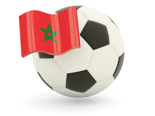 Piłka nożna z flaga Maroka — Zdjęcie stockowe