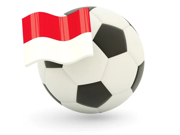 Piłka nożna z flaga Monako — Zdjęcie stockowe