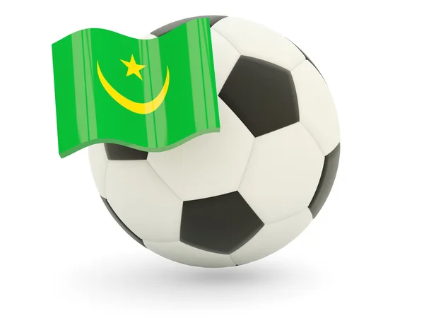 Fútbol con bandera de mauritania — Foto de Stock
