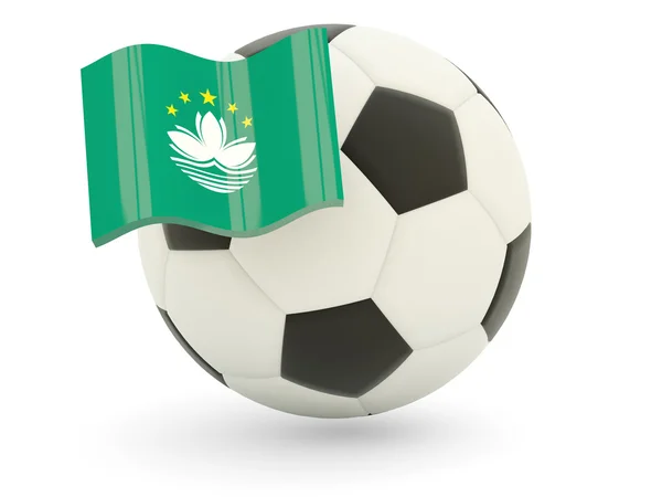 Futbol ile Makao bayrağı — Stok fotoğraf