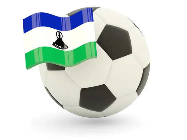 Football avec drapeau du lesotho — Photo
