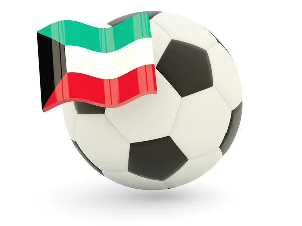 Futebol com bandeira de kuwait — Fotografia de Stock