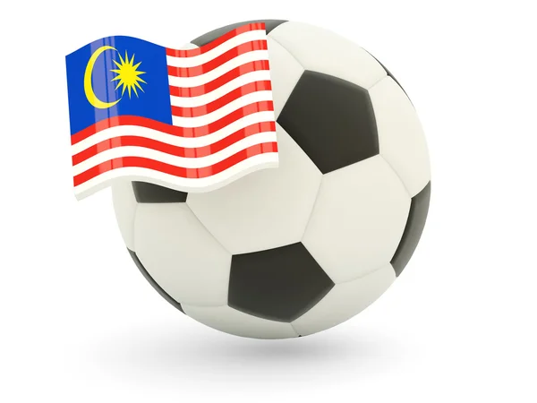 Futebol com bandeira da Malásia — Fotografia de Stock