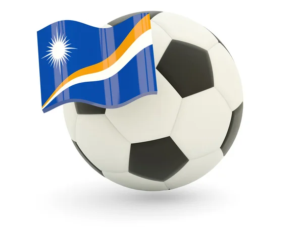 Fútbol con bandera de las islas Marshall — Foto de Stock
