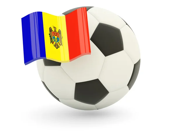 Fútbol con bandera de Moldavia — Foto de Stock