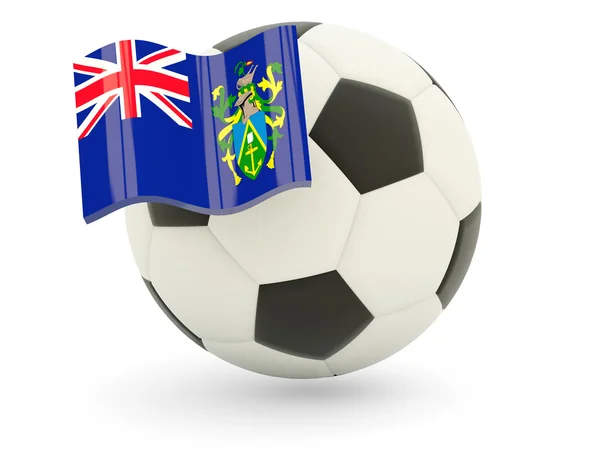 Fútbol con bandera de Islas Pitcairn — Foto de Stock