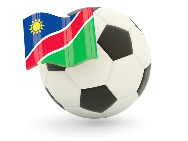 Fotboll med flagga namibia — Stockfoto