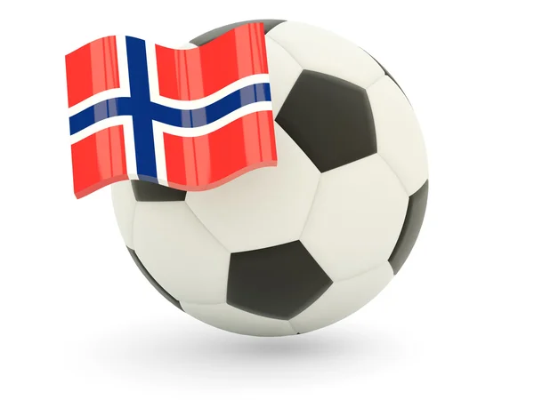 Fútbol con bandera de Noruega — Foto de Stock