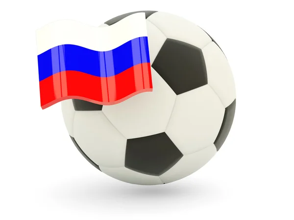 Football avec drapeau de Russie — Photo