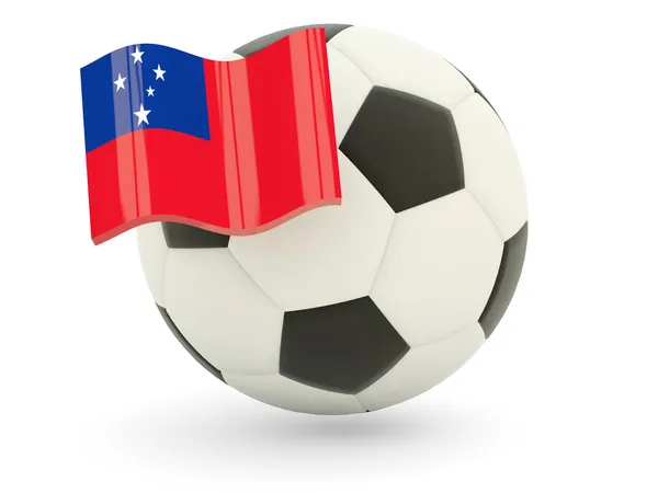 Fútbol con bandera de samoa — Foto de Stock