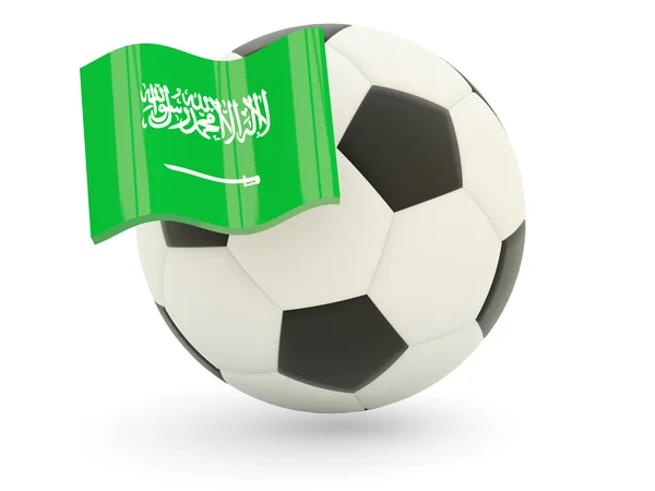 Fotboll med flagga Saudiarabien — Stockfoto