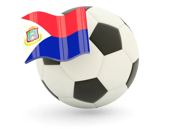 Football with flag of sint maarten — Stock Photo, Image