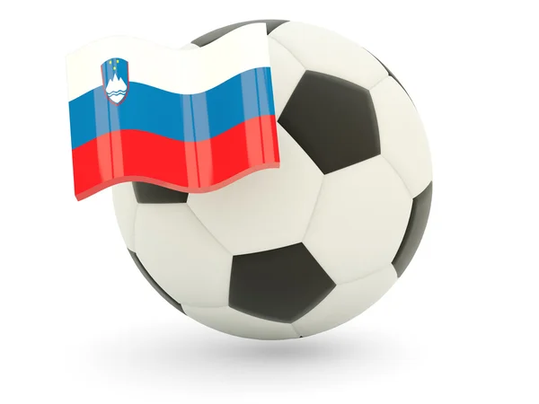 Calcio con bandiera slovena — Foto Stock