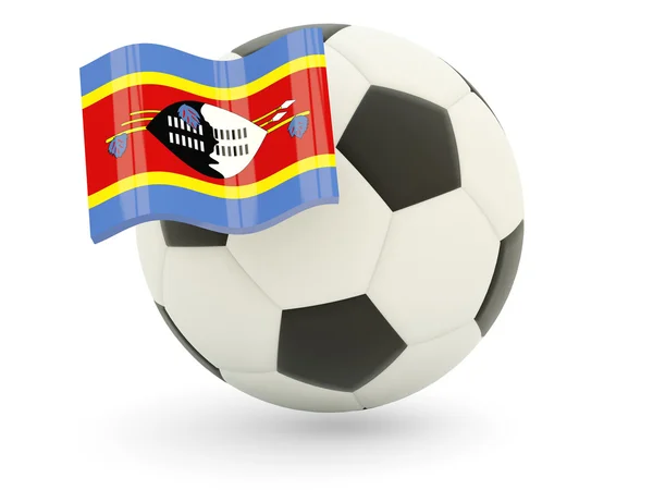 Calcio con bandiera dello Swaziland — Foto Stock