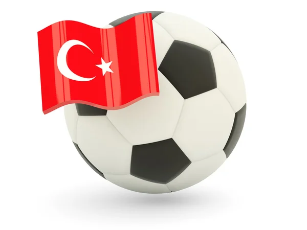 Fotboll med flagga Turkiet — Stockfoto