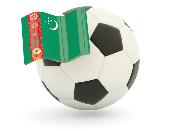 Fotbal s vlajka Turkmenistánu — Stock fotografie