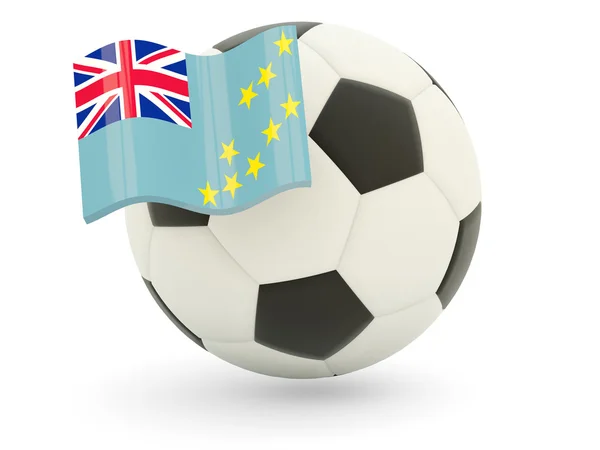 Fotboll med flagga tuvalu — Stockfoto