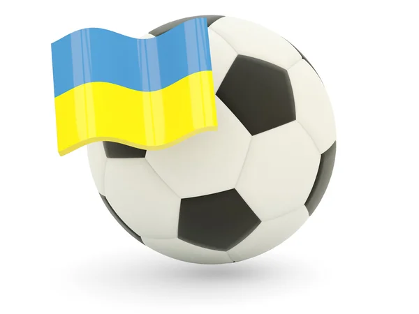 Fotboll med flagga Ukraina — Stockfoto