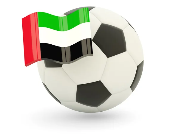 Birleşik Arap Emirlikleri bayrağı ile futbol — Stok fotoğraf