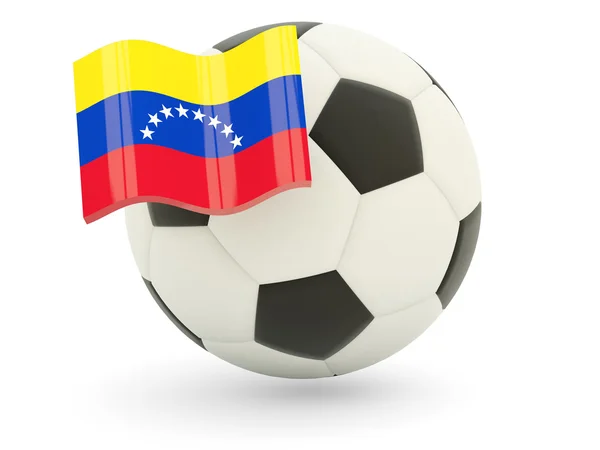 Voetbal met vlag van venezuela — Stockfoto