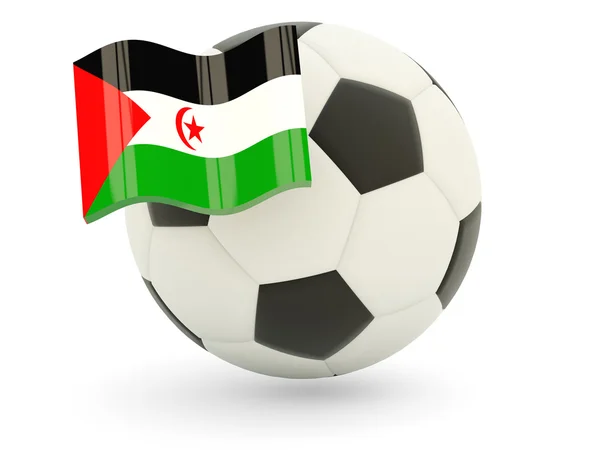 Futebol com bandeira do Saara Ocidental — Fotografia de Stock